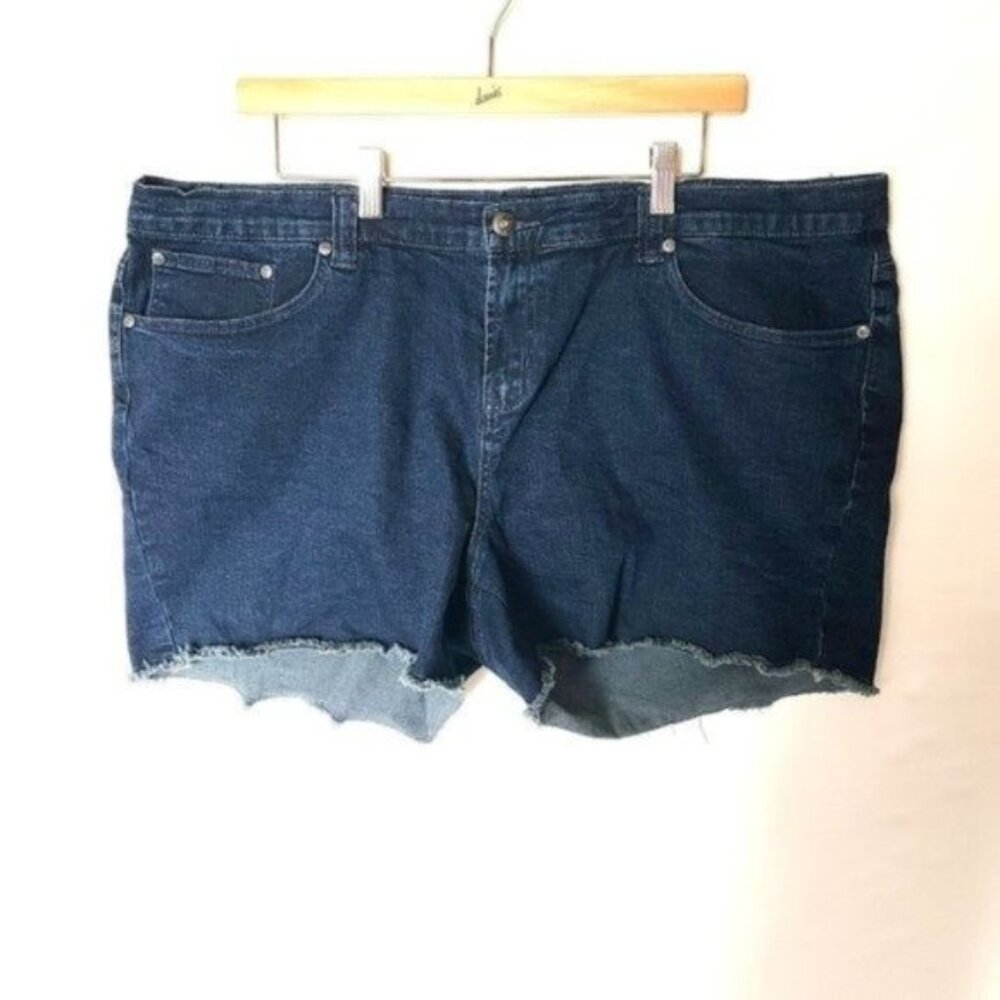 Venus Plus Size Frayed‎ Cut Off Jean Shorts 20